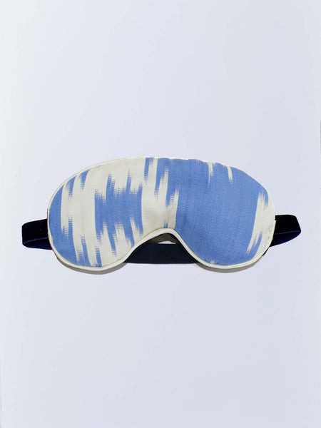 Miro Silk Ikat Eye Mask with Lavender Nomad Design